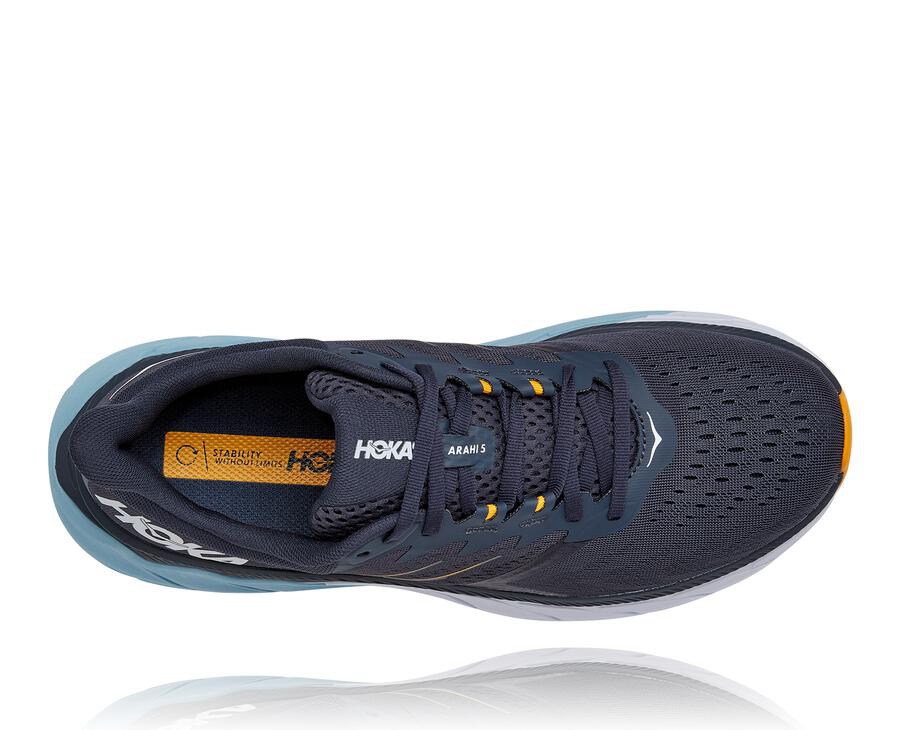 Running Shoes Mens - Hoka One One Arahi 5 - Navy - ULKPXEC-30